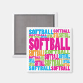 Colorful Softball Magneet (Voorkant / Achterkant)