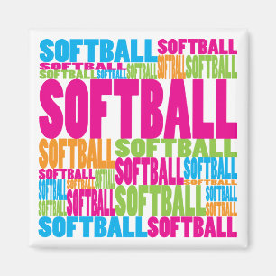Colorful Softball Magneet