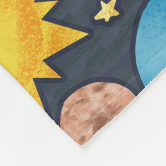 Colorful Solar System Fleece Deken (Hoek)