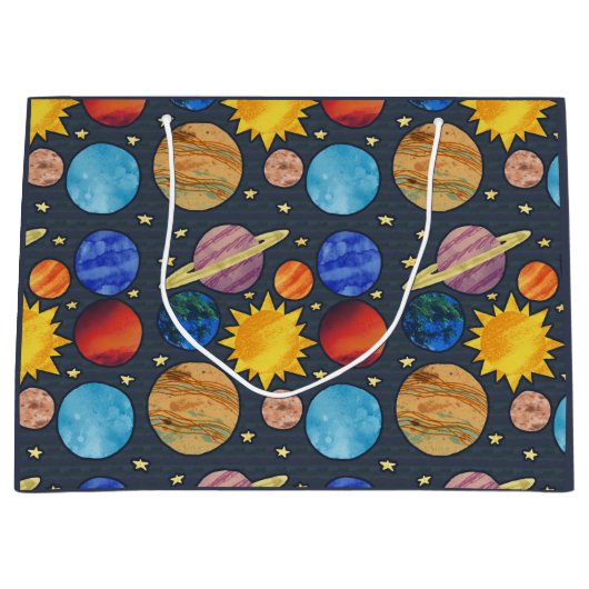 Colorful Solar System Groot Cadeauzakje (Voorkant)