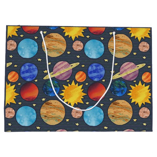Colorful Solar System Groot Cadeauzakje (Achterkant)