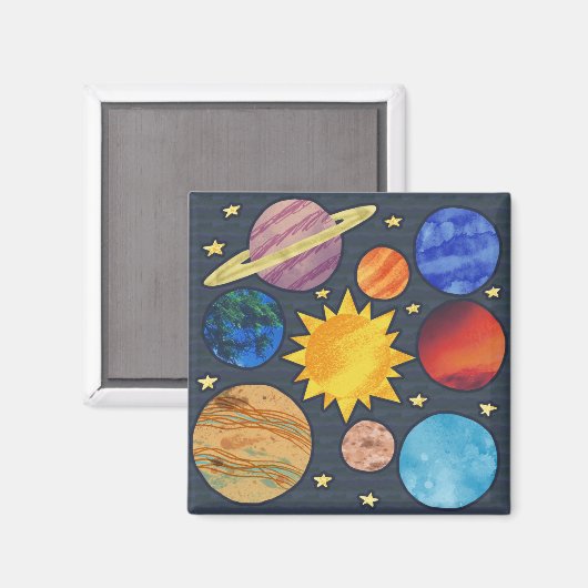 Colorful Solar System Magneet (Voorkant / Achterkant)