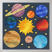 Colorful Solar System Poster (Voorkant)