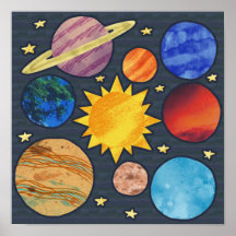 Colorful Solar System