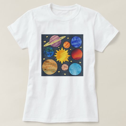 Colorful Solar System T-shirt (Design voorkant)