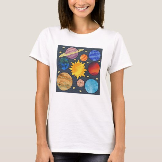 Colorful Solar System T-shirt (Voorkant)