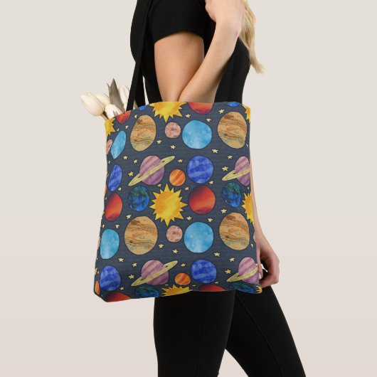 Colorful Solar System Tote Bag (Dichtbij)