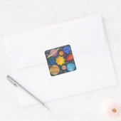 Colorful Solar System Vierkante Sticker (Envelop)