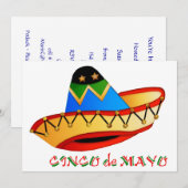 Colorful Sombrero Cinco de Mayo Kaart (Voorkant / Achterkant)