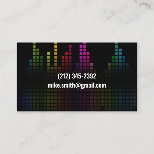 Colorful Sound Bar-kwalificator Visitekaartje (Achterkant)