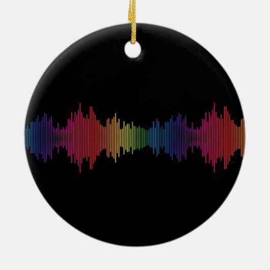 Colorful Sound Wave Keramisch Ornament (Achterkant)