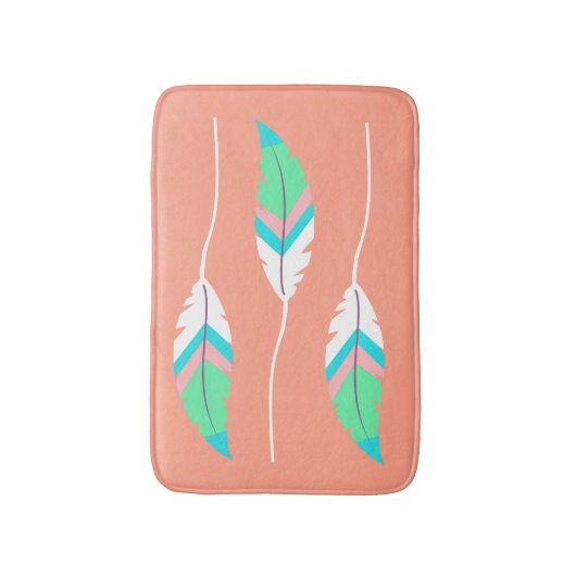 Colorful Southwestern Feathers Bath Mat (Voorkant Verticaal)