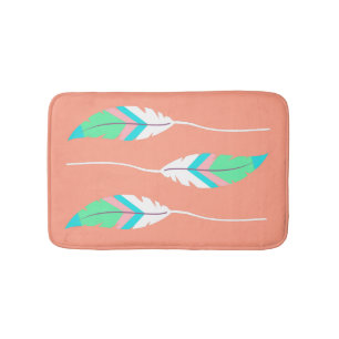 Colorful Southwestern Feathers Bath Mat