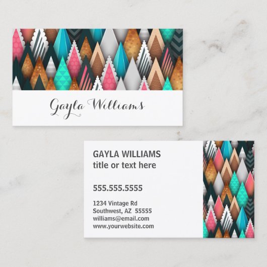 Colorful Southwestern Modern Geometric Visitekaartje (Voorkant / Achterkant)