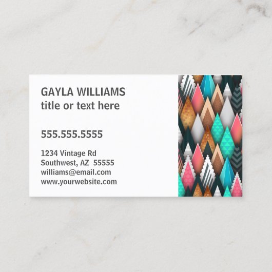 Colorful Southwestern Modern Geometric Visitekaartje (Achterkant)