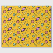 Colorful Space Doodle Wrapping Paper Cadeaupapier (Vlak)