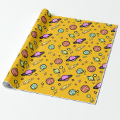 Colorful Space Doodle Wrapping Paper Cadeaupapier (Uitgerold)