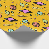 Colorful Space Doodle Wrapping Paper Cadeaupapier (Hoek)