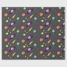 Colorful Space Doodle Wrapping Paper
