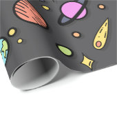 Colorful Space Doodle Wrapping Paper Cadeaupapier (Rol Hoek)