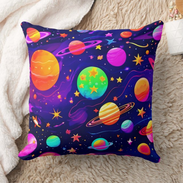 Colorful Space Patroon Kussen (Deken)