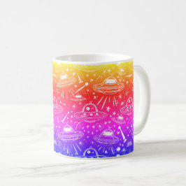 Colorful Spaceship Patroon Koffiemok