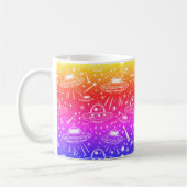 Colorful Spaceship Patroon Koffiemok (Links)