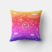 Colorful Spaceship Patroon Kussen (Achterkant)