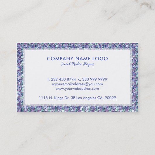 Colorful Sparking Faux Glitter Visitekaartje (Achterkant)