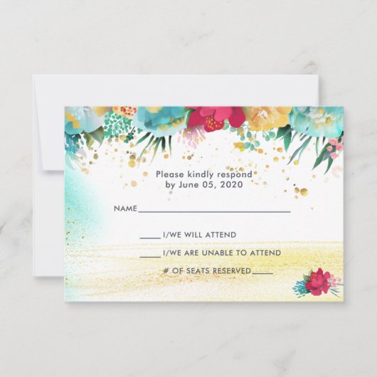 Colorful Sparkle Glitter RSVP Kaartje (Voorkant)