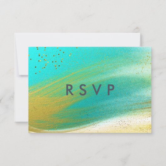 Colorful Sparkle Glitter RSVP Kaartje (Achterkant)