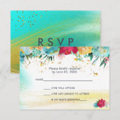 Colorful Sparkle Glitter RSVP Kaartje (Voorkant / Achterkant)