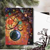 Colorful Sparkling Christmas Tree Art Briefkaart