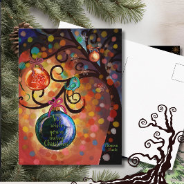 Colorful Sparkling Christmas Tree Art Briefkaart