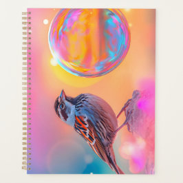 Colorful Sparrow and Rainbow Bubble  Planner