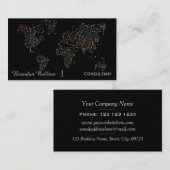 Colorful Speckles Wereldkaart Continents Visitekaartje (Voorkant / Achterkant)