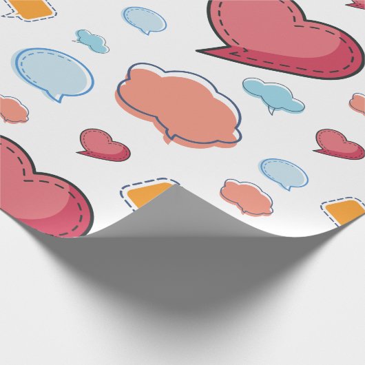 Colorful speech bubbles seamless pattern cadeaupapier (Hoek)