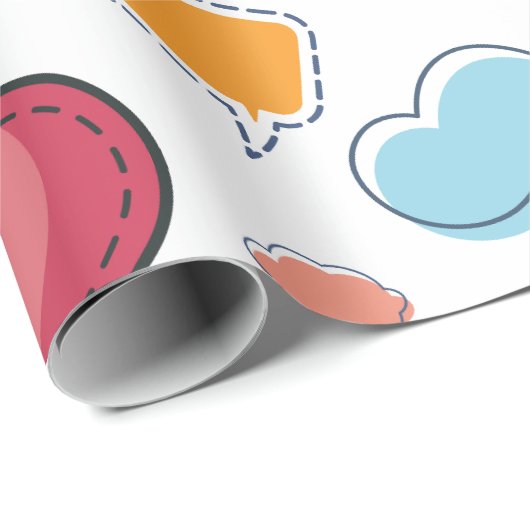 Colorful speech bubbles seamless pattern cadeaupapier (Rol Hoek)