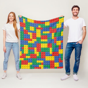Colorful Speelgoed Building Blocks Achtergrond Fleece Deken