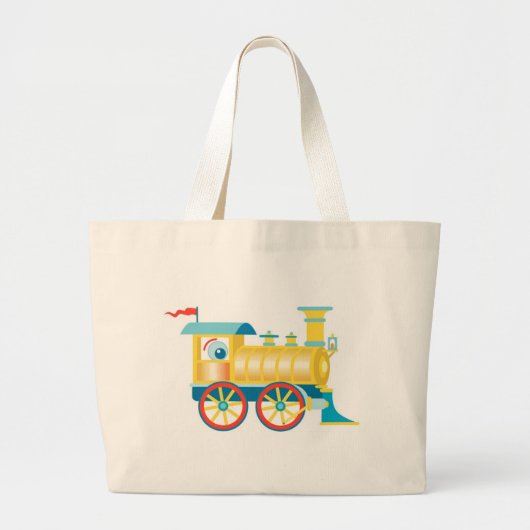 Colorful Speelgoed Train Grote Tote Bag (Voorkant)