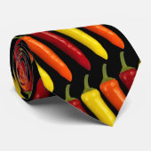 Colorful Spicy Hottie Banana Peppers Stropdas (Opgerold)