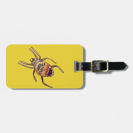 Colorful Spider arachnid art Bagagelabel