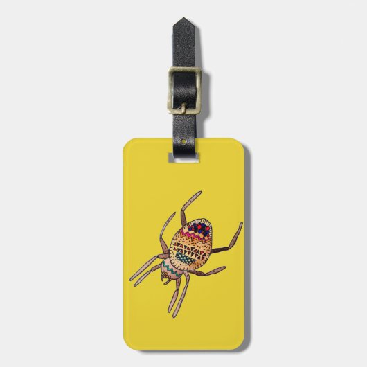 Colorful Spider arachnid art Bagagelabel (Voorkant verticaal)