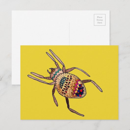 Colorful Spider arachnid art Briefkaart (Voorkant / Achterkant)