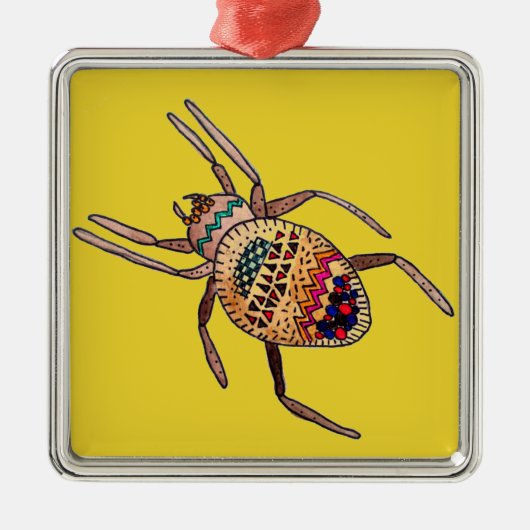 Colorful Spider arachnid art Metalen Ornament (Voorkant)