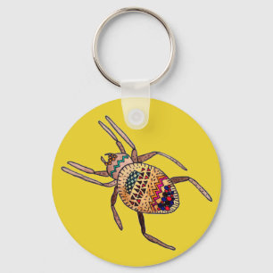 Colorful Spider arachnid art Sleutelhanger
