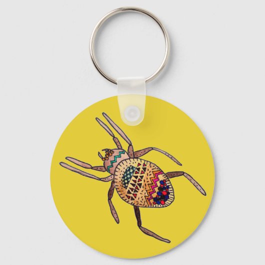 Colorful Spider arachnid art Sleutelhanger (Voorkant)
