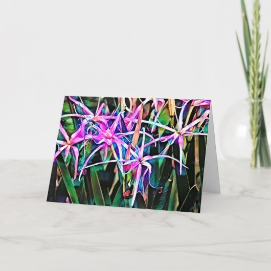 Colorful Spider Lily Art Note Kaart (Voorkant)