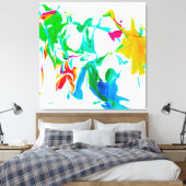 Colorful spider webs canvas afdruk (Insitu (Slaapkamer))