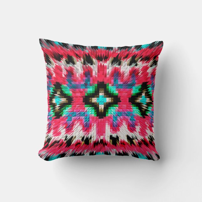 Colorful spiky kaleidoscopic patternabstract, art. kussen (Voorkant)